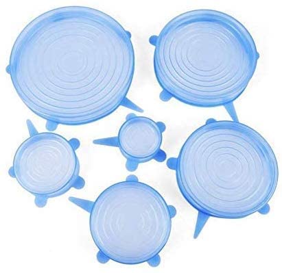 Multi Size Reusable Silicone Stretch Lids (6 Pcs) (Multicolor)