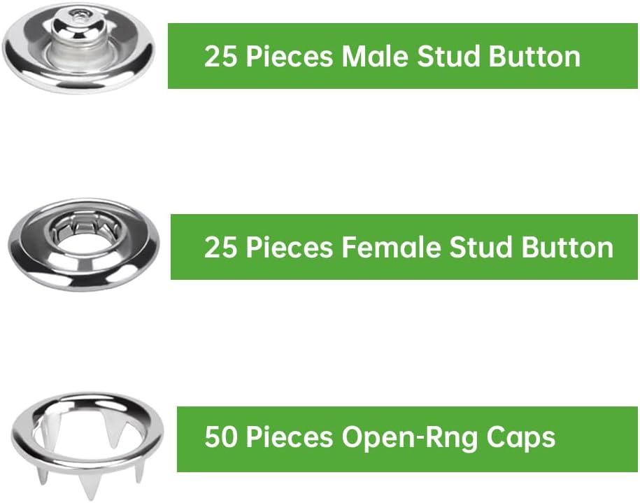 Metal Snap Buttons with Fastener Pliers Press Tool Kit