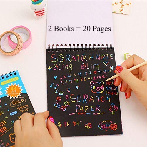 Small Size Kid's Scratch Book 10-Pages Colorful Scratch Paper Note