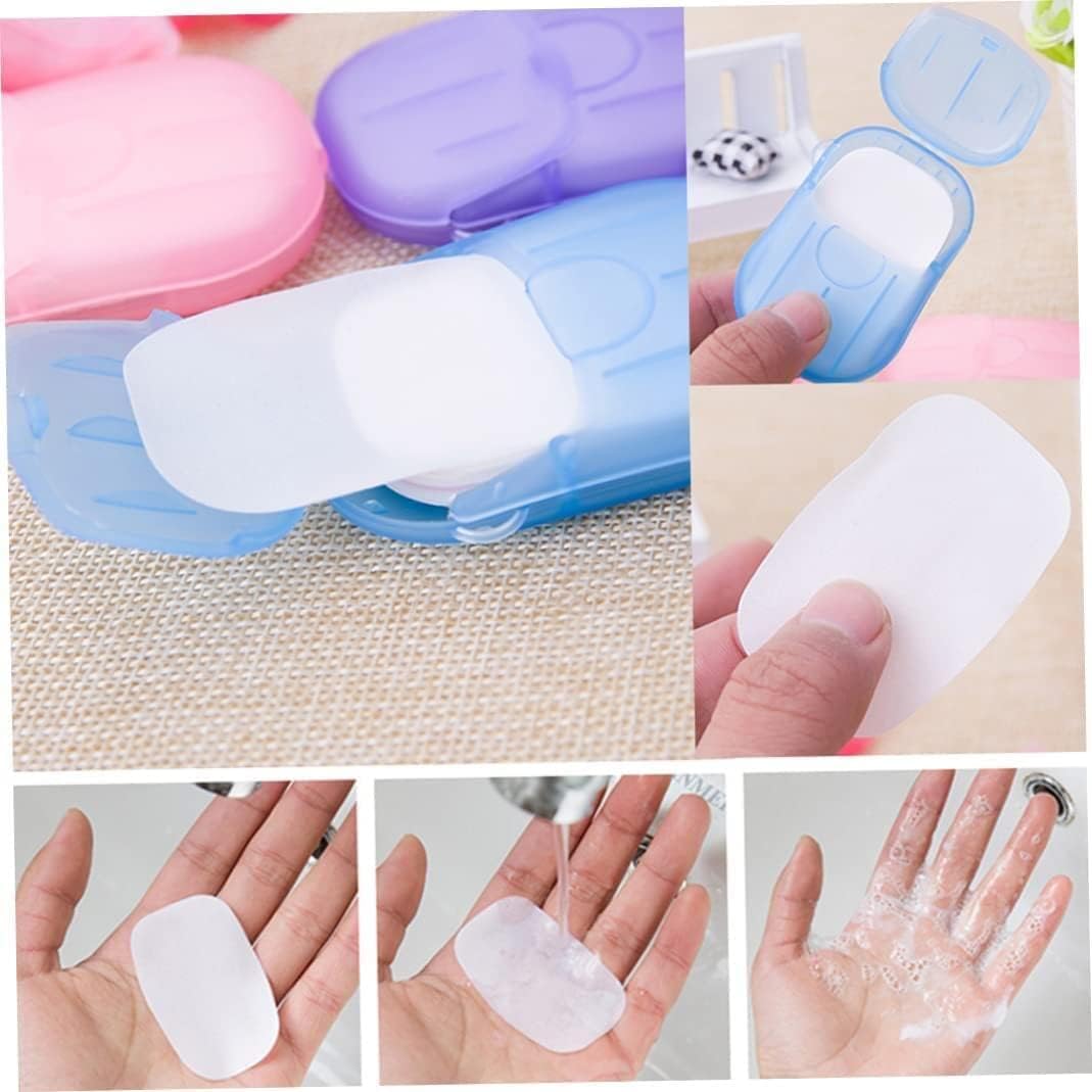 Mini Portable Travel Soap Paper Sheets Disposable Hand Washing Bath Scented Paper Soap