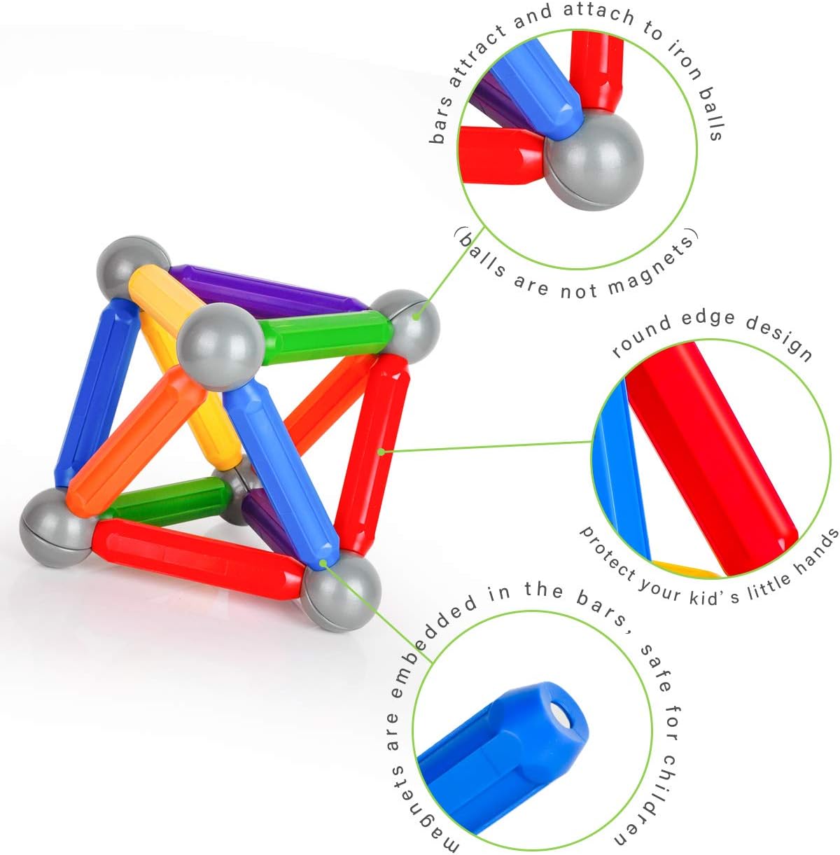 Magnetic Stick, Magnetic Balls and Rods Set