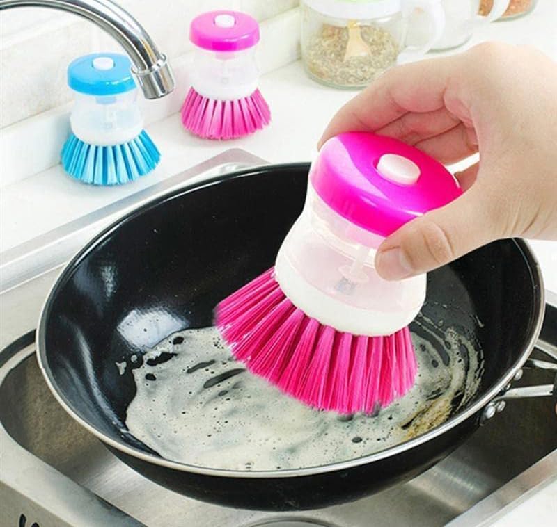 Mini Kitchen Liquid Dish Cleaning Brush | Scrubber Tool, Oil-resistant, Scrubbing Sponge Remove Stains (random Color)