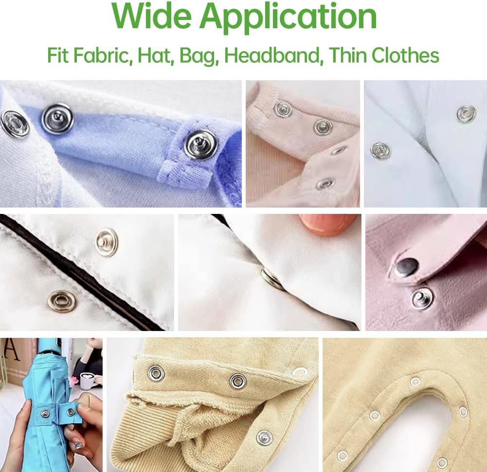 Metal Snap Buttons with Fastener Pliers Press Tool Kit