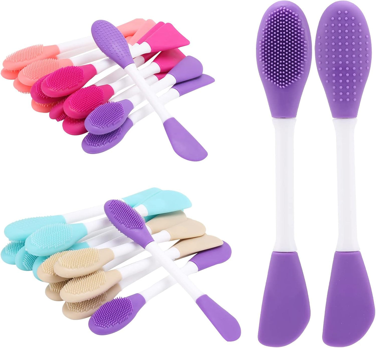 Silicone Face Mask Applicator, 2 in 1 Double-Sided Facial Scrubber Brush Tool