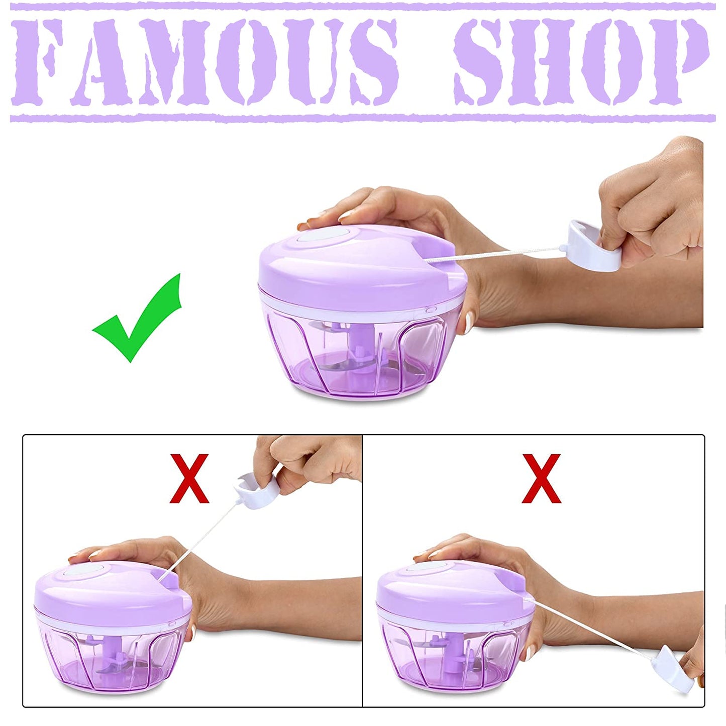 Easy Spin Quick Cutter - Hand Meat Grinder Mixer Food Processor Food Processer, (Multi Color)