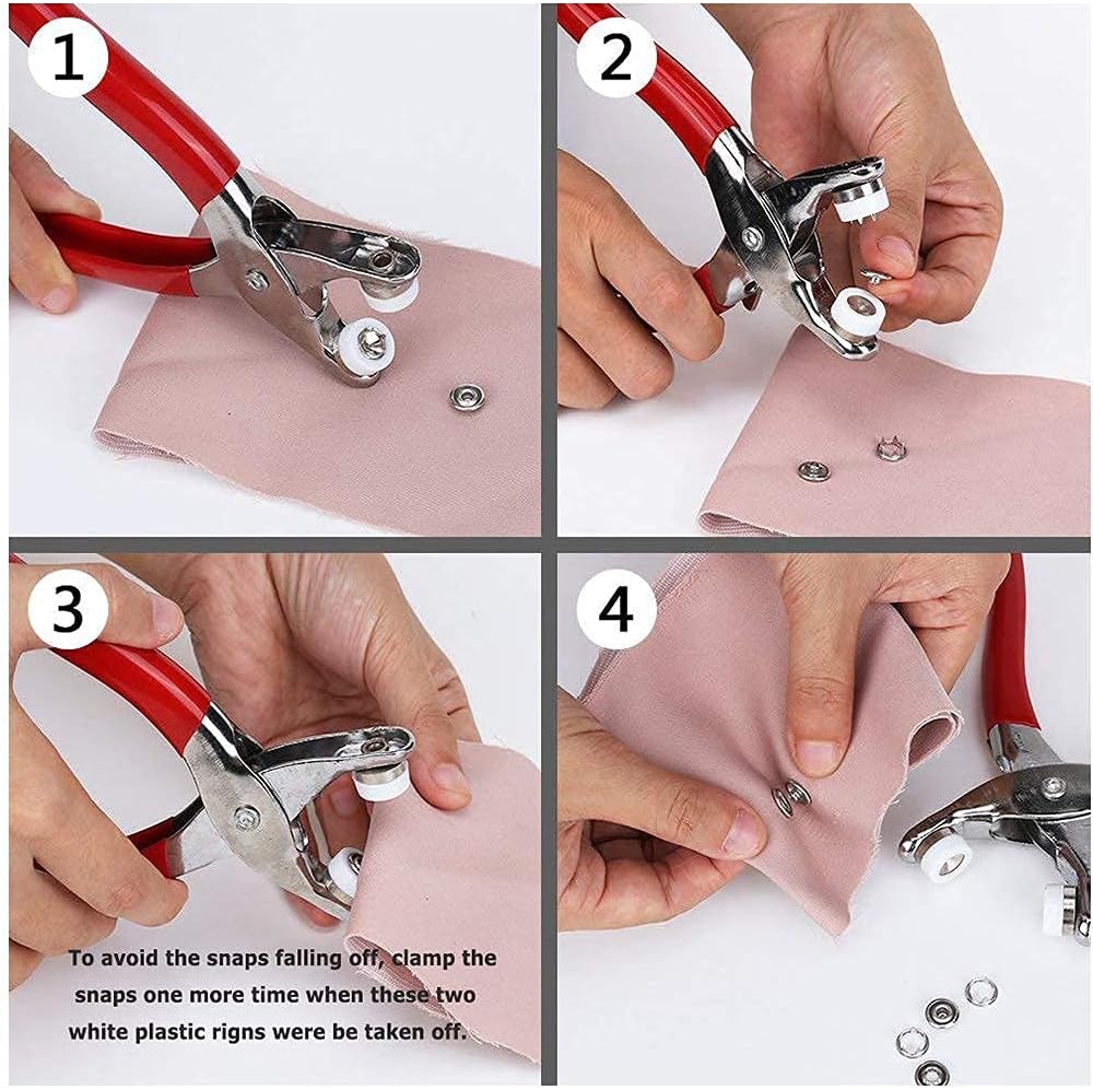 Metal Snap Buttons with Fastener Pliers Press Tool Kit