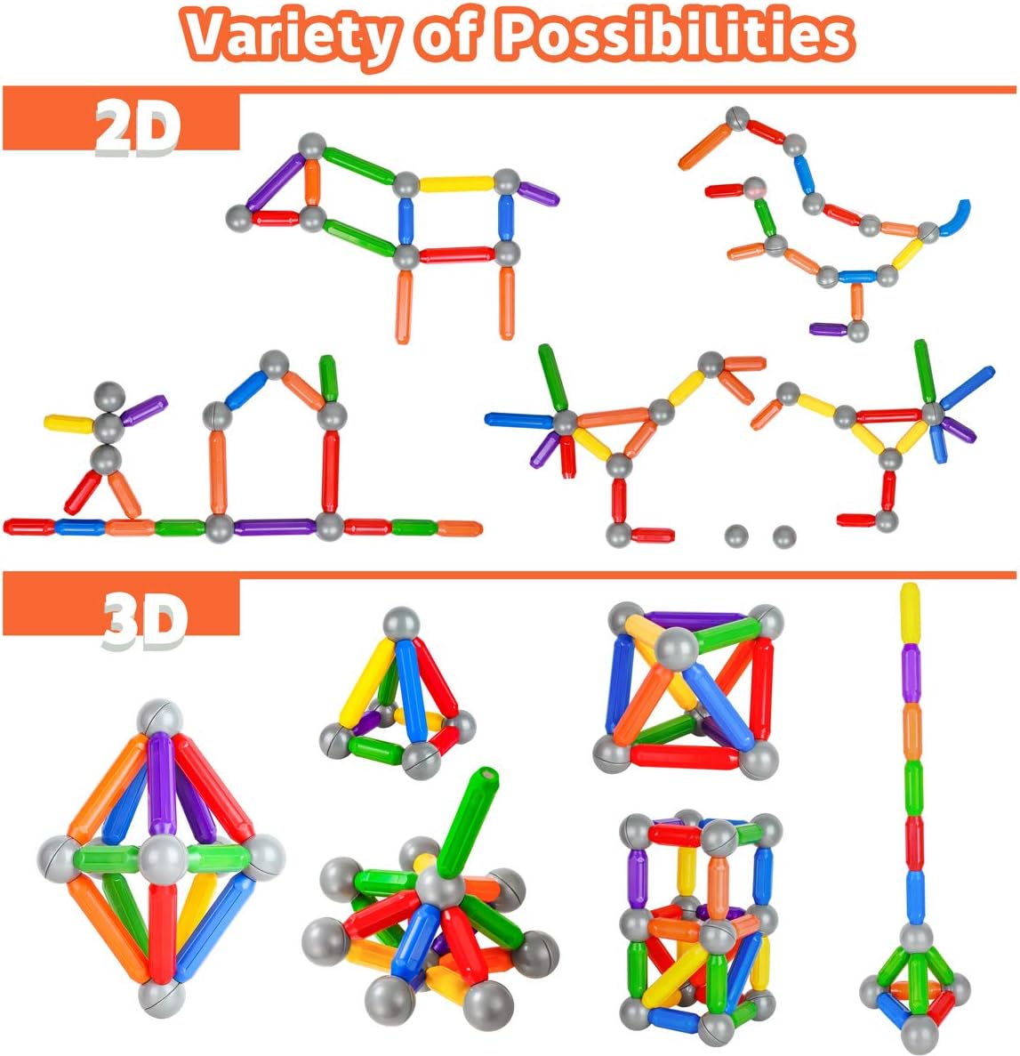 Magnetic Stick, Magnetic Balls and Rods Set