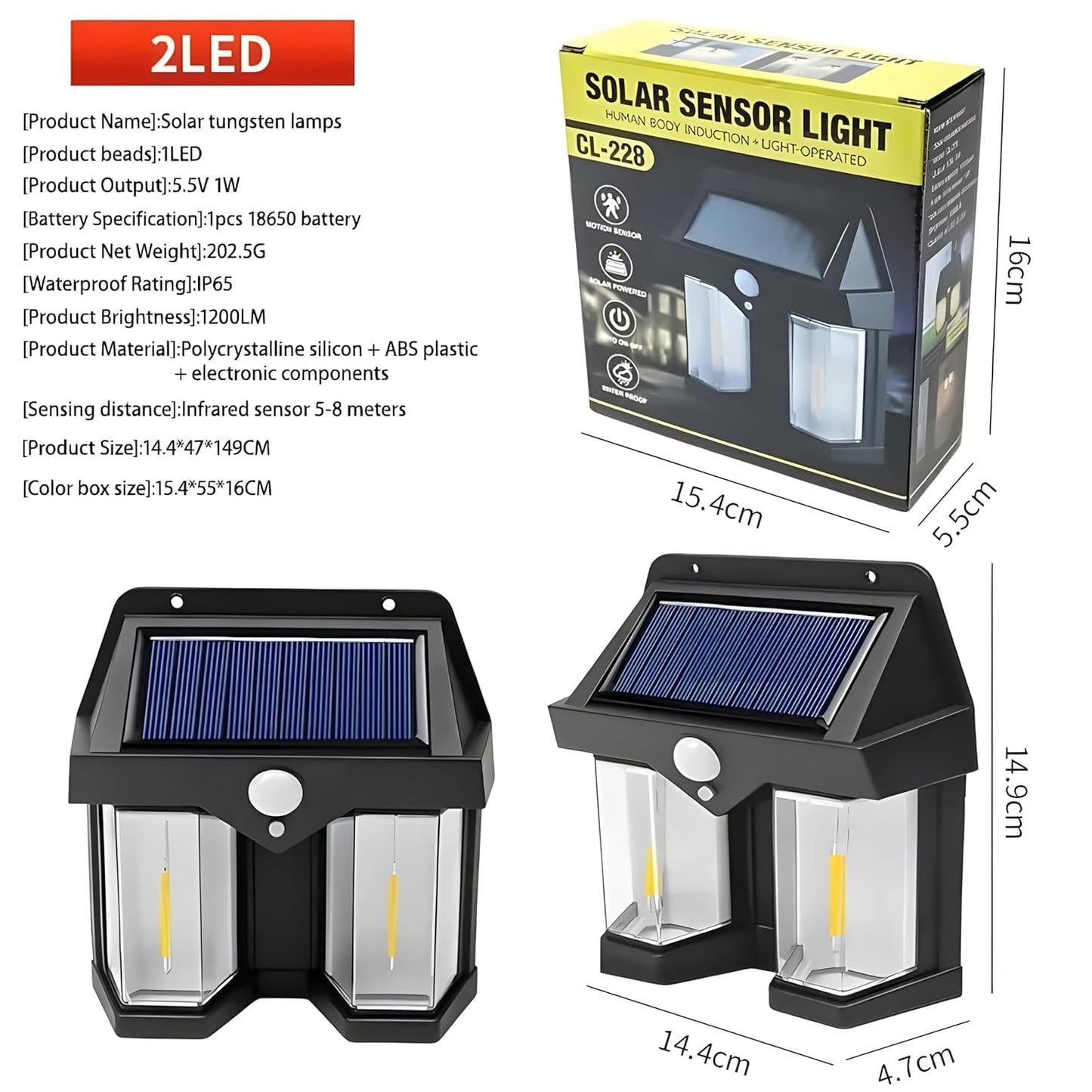 New Solar Sensor Light, , Wireless, Waterproof Exterior Lighting