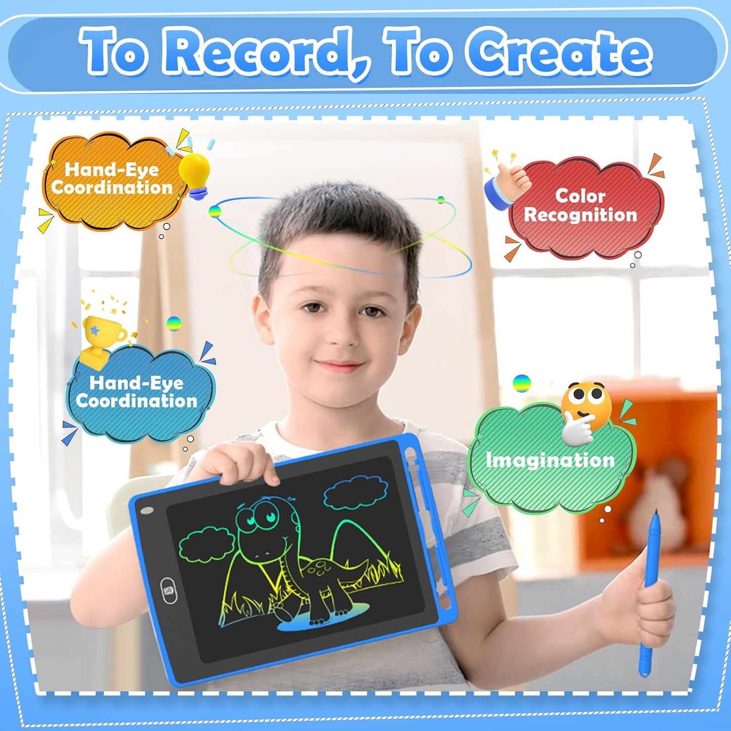 LCD Writing Tablet : 16 Inch Colorful Drawing Tablet Kids Erasable Writing Pad Learning Birthday Gifts