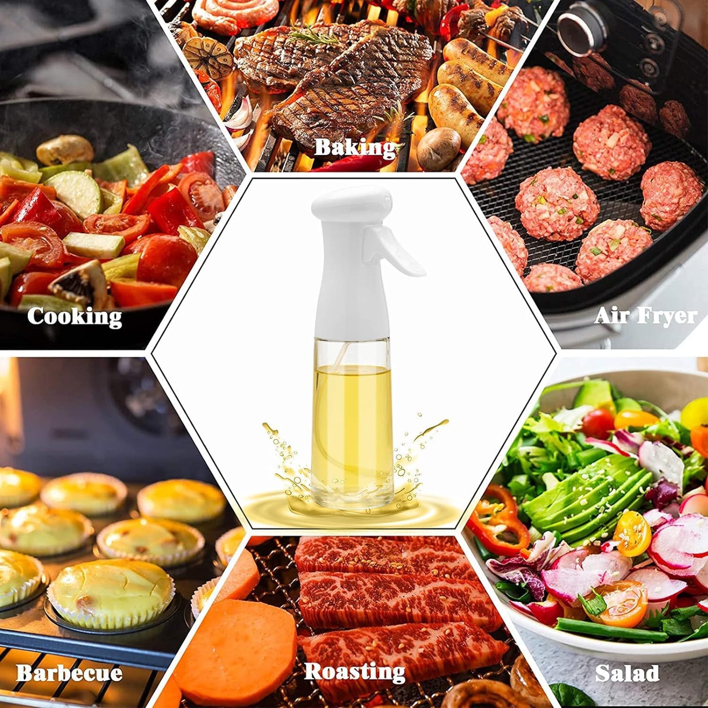 Oil Spray Bottle Continuous Spray with Portion Control, Suitable for Multiple Scenarios. Highly Trusted by Chefs