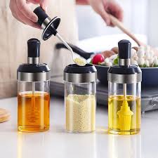 Oil Bottle with Spice Seasoning Jar 5 Set Oil Bottle 500ml Spice Jar 250ml