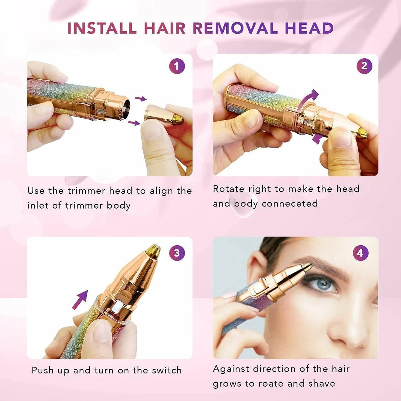Facial Beauty - 2 In 1 Rechargeable Electric Eyebrow Trimmer +Body Facial Hair Removal