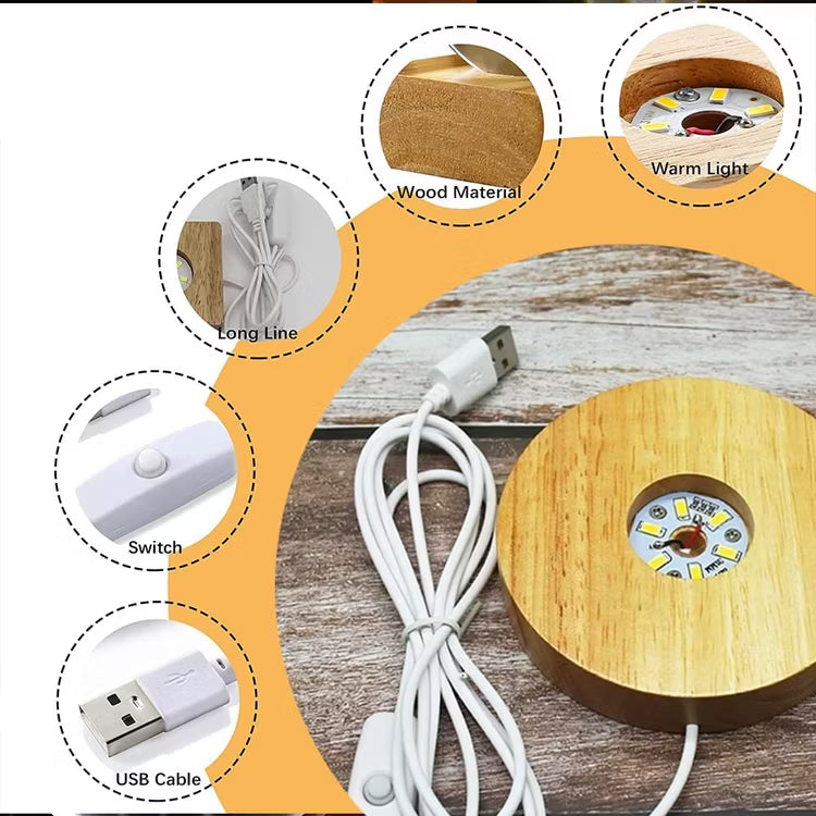 Modern 3D Crystal Galaxy Lamp with USB charging