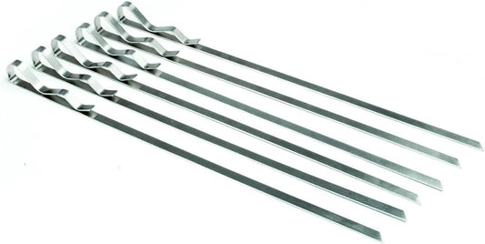 Barbecue Skewers Stainless Steel Sticks (Pack of 6)
