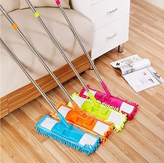 New Flat Microfiber Squeeze Mop With Long Handle Steel Rod
