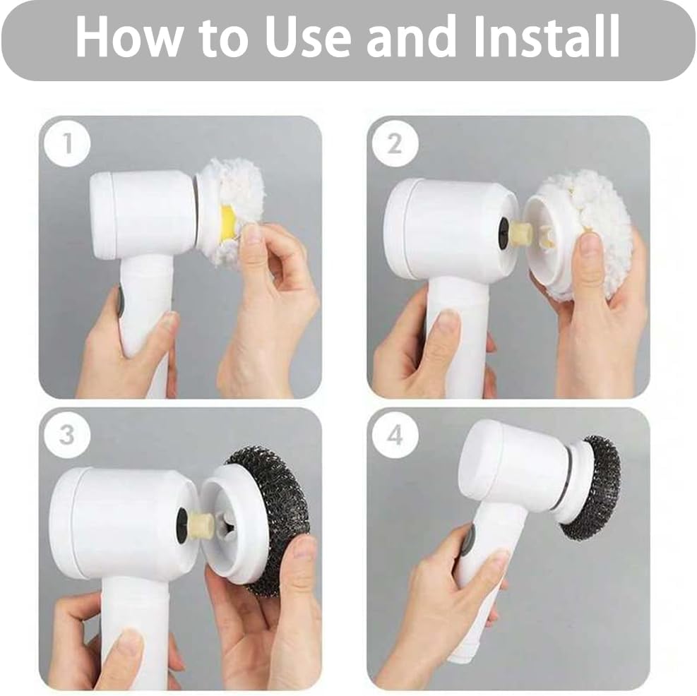 Magic Brush Wireless Battery Cleaning Brush Bathtub Tile Professional Cleaning Brush Housework Kitchen Dishwashing Brush Rechargeable