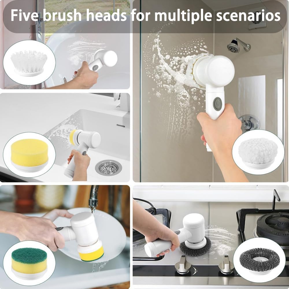 Magic Brush Wireless Battery Cleaning Brush Bathtub Tile Professional Cleaning Brush Housework Kitchen Dishwashing Brush Rechargeable