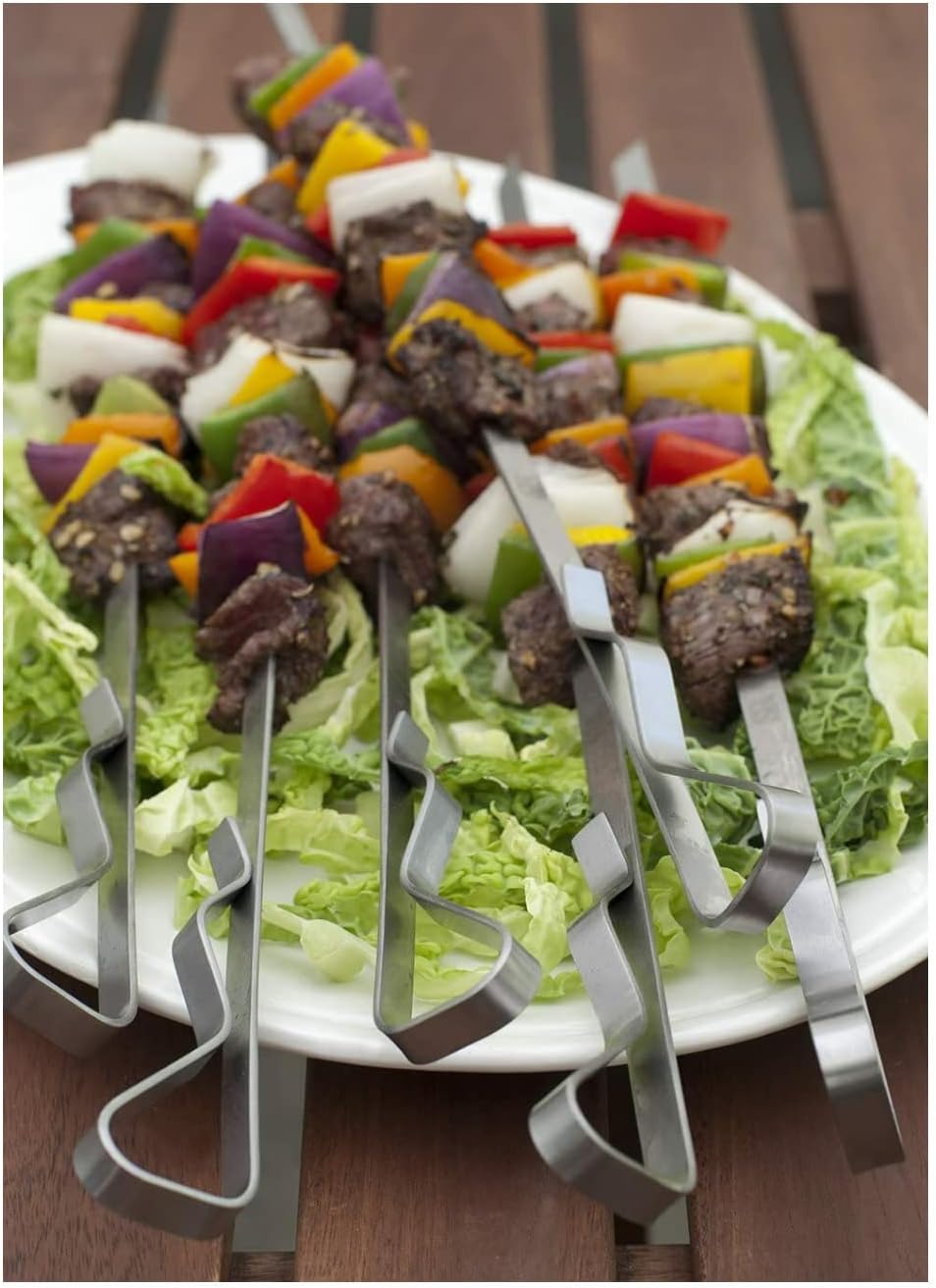 Barbecue Skewers Stainless Steel Sticks (Pack of 6)