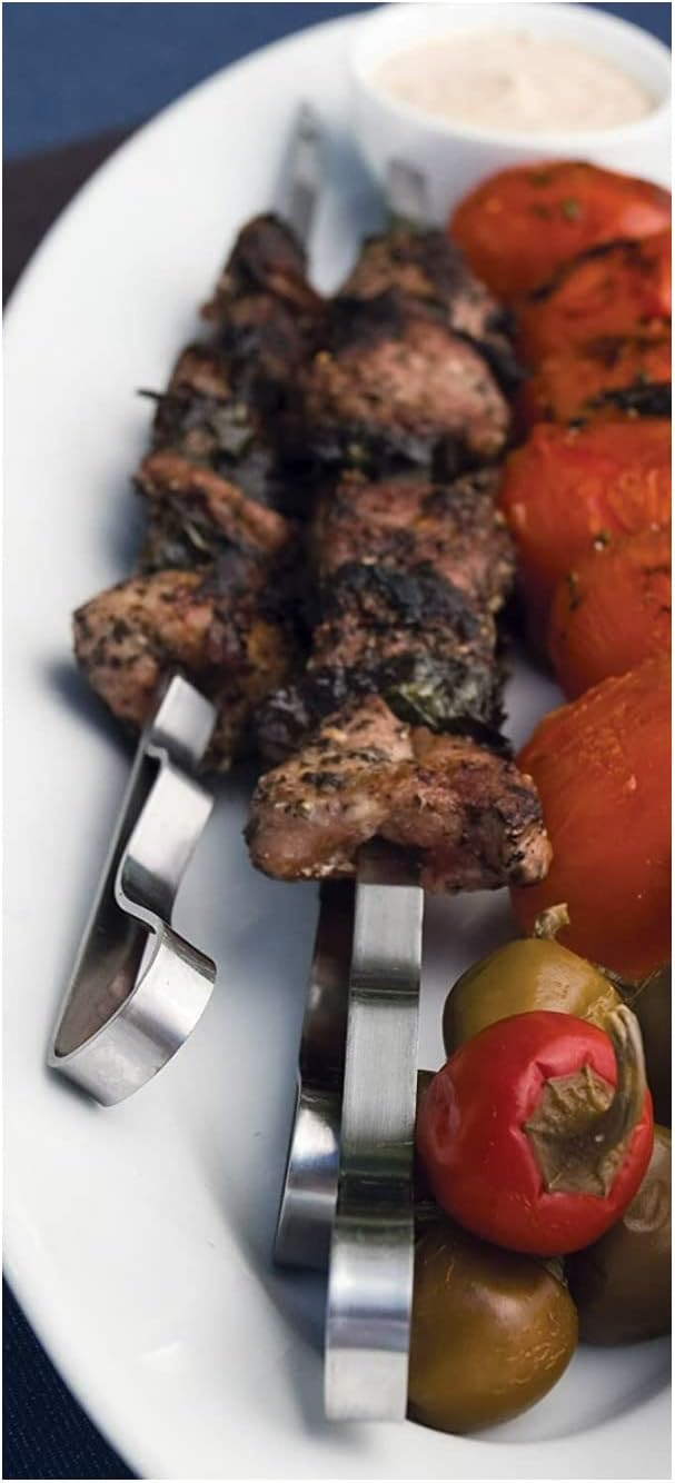 Barbecue Skewers Stainless Steel Sticks (Pack of 6)