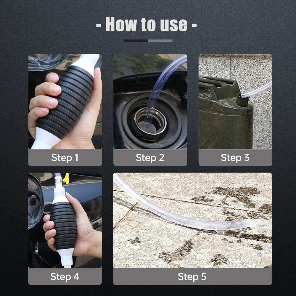 Multifunction Liquid Sucker, Portable Siphon Pump for Gasoline Manual Fuel Transfer Pump