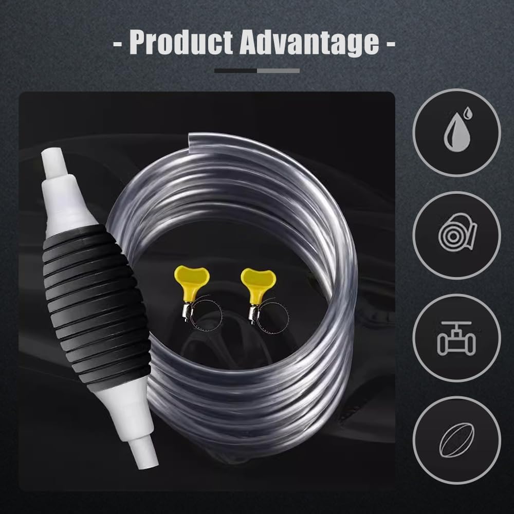 Multifunction Liquid Sucker, Portable Siphon Pump for Gasoline Manual Fuel Transfer Pump