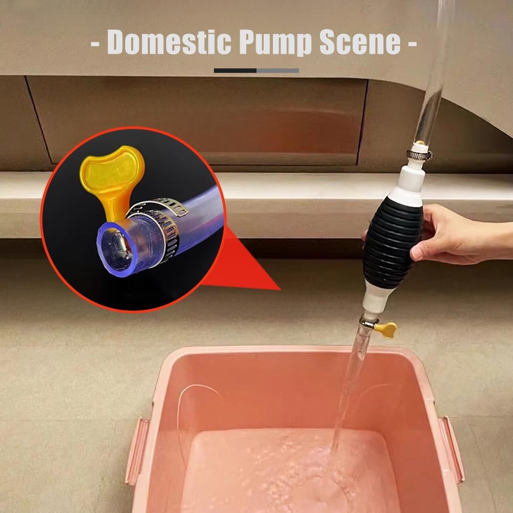 Multifunction Liquid Sucker, Portable Siphon Pump for Gasoline Manual Fuel Transfer Pump