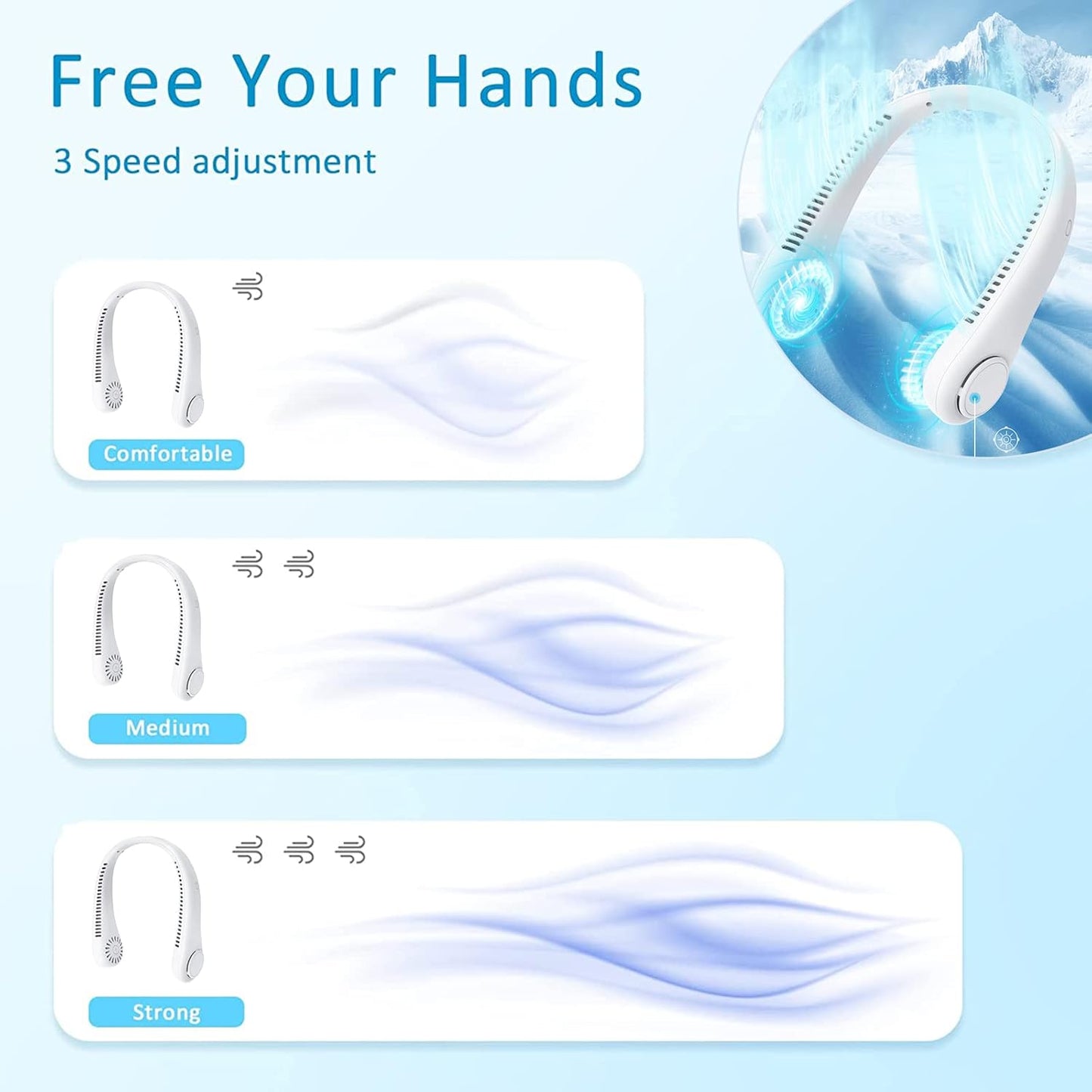 PORTABLE HANGING NECK FAN | USB RECHARGEABLE