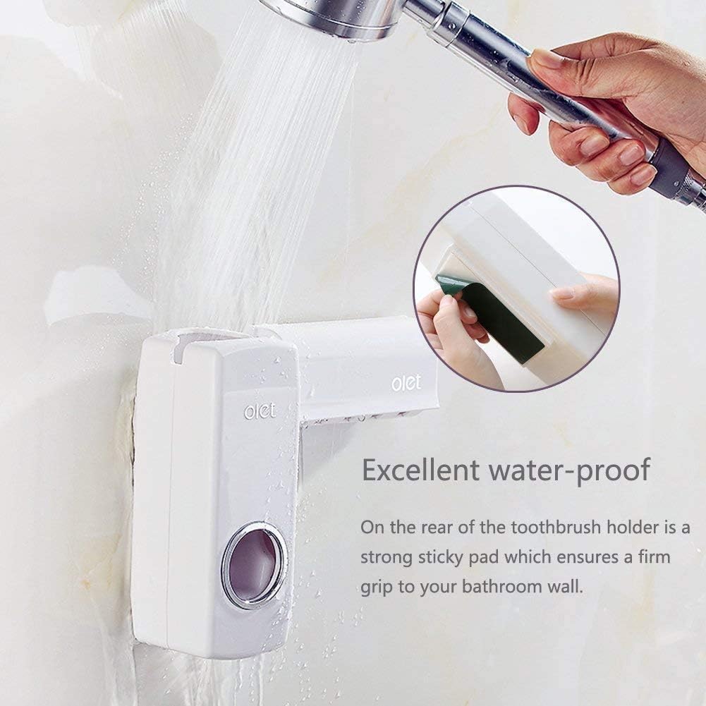 Automatic Plastic Toothpaste Dispenser 5 Toothbrush Holder Toothpaste Squeezer Bathroom Shelves Organizer