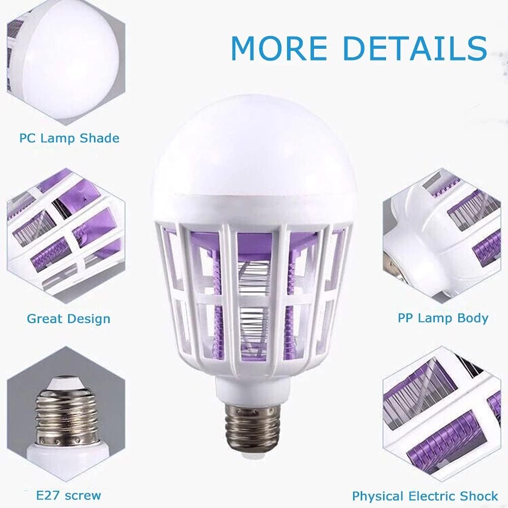 Mosquito Killer Lamp LED 15W Electronic Anti insect Bug Fly Zapper for Home Indoor Outdoor Eco safe Clean Light Bulb