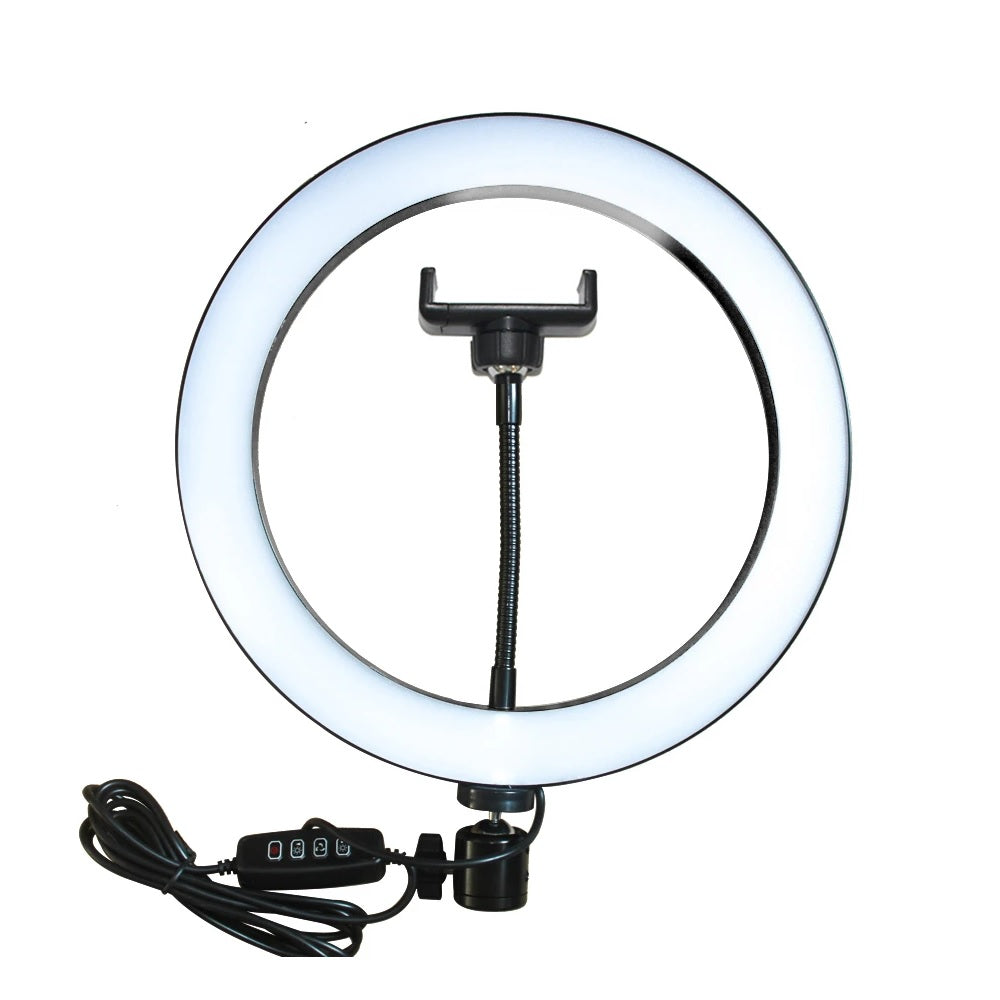 3 Shades Ring Light LED 26cm Photography Lighting Video Studio Live Selfie Makeup Ring light (Set)