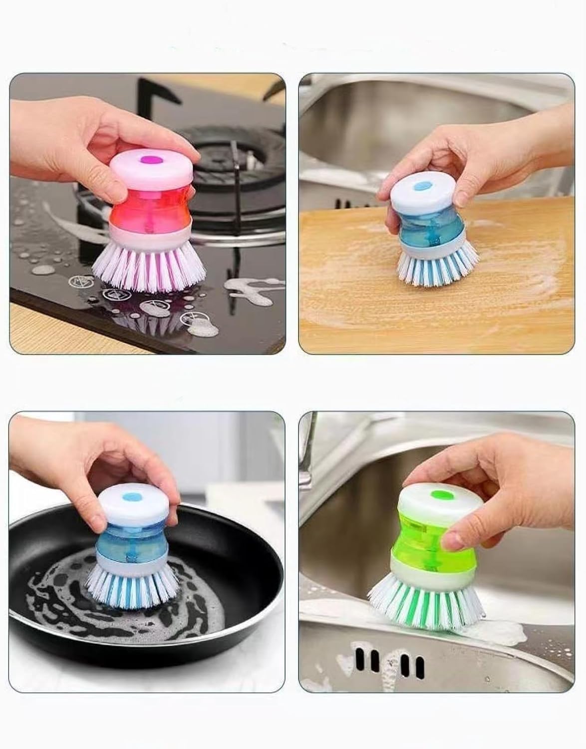 Mini Kitchen Liquid Dish Cleaning Brush | Scrubber Tool, Oil-resistant, Scrubbing Sponge Remove Stains (random Color)