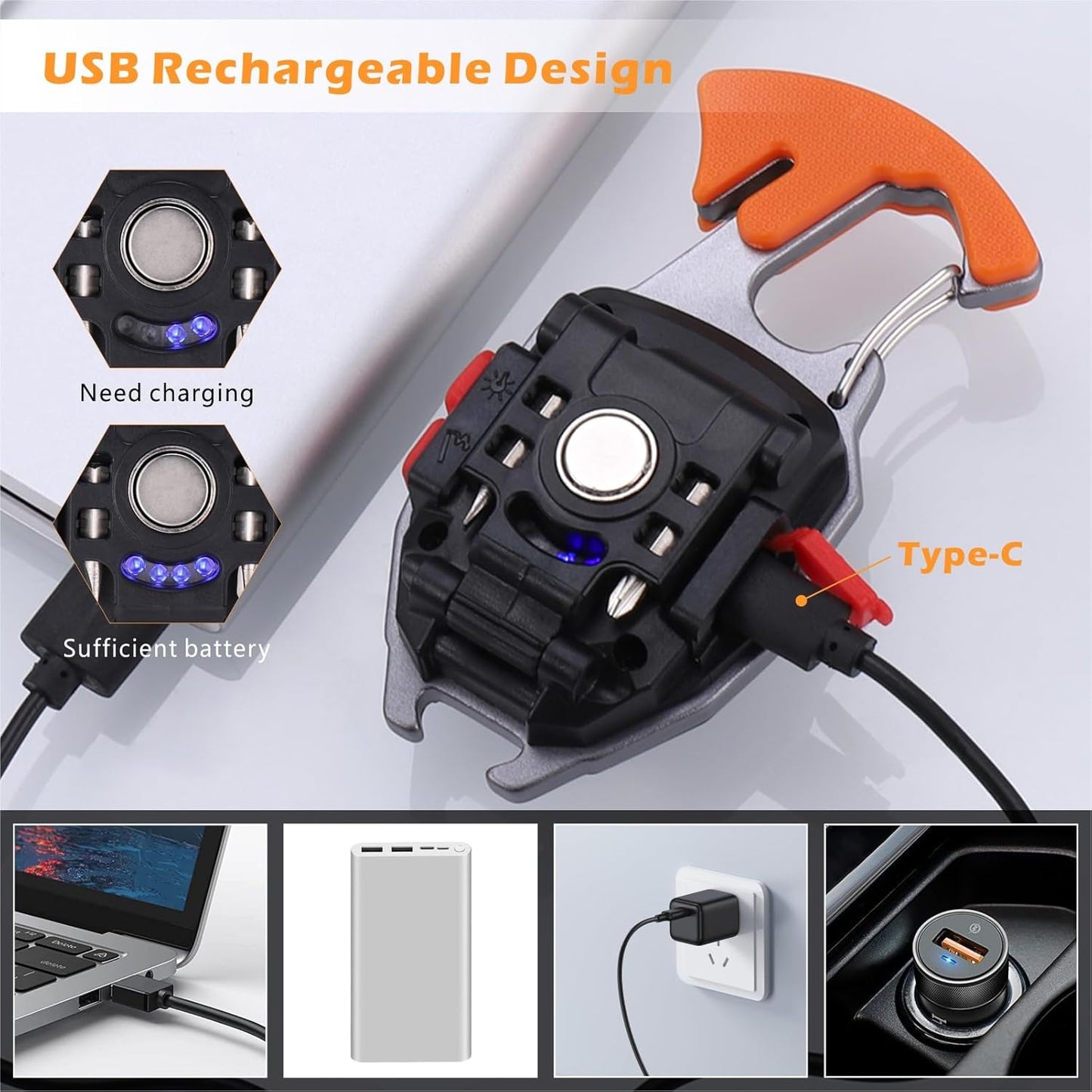 9 in 1 Led Light with Lighter, Bottle Opener, Magnetic Base and Folding Bracket Mini Cob 800 lumens