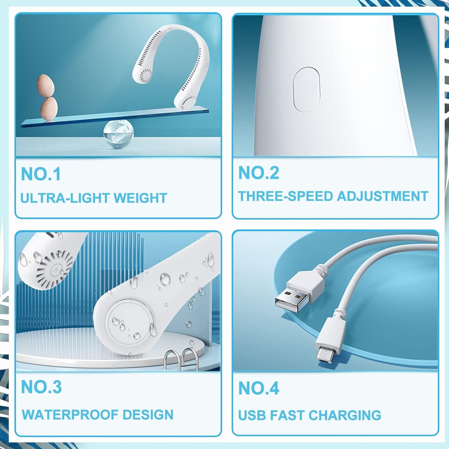 PORTABLE HANGING NECK FAN | USB RECHARGEABLE