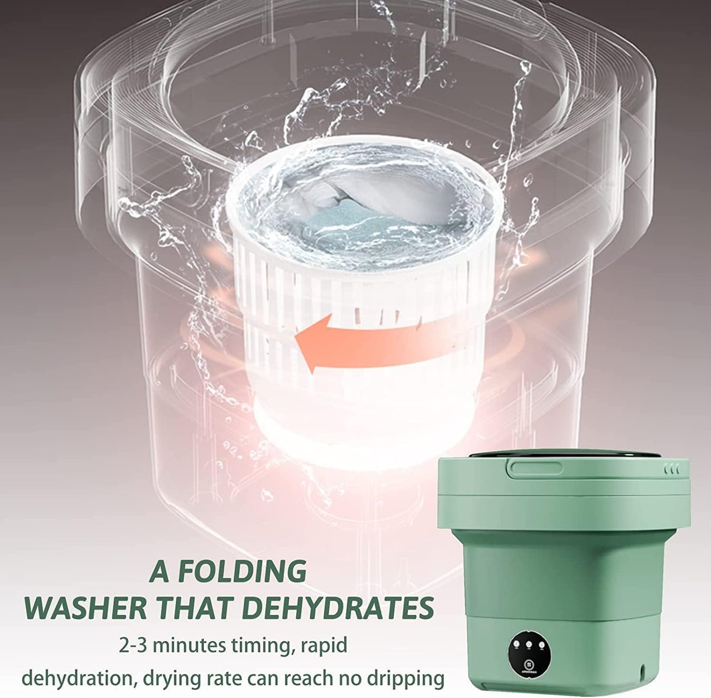 Foldable Electric Mini Washing Machine With Dryer Option