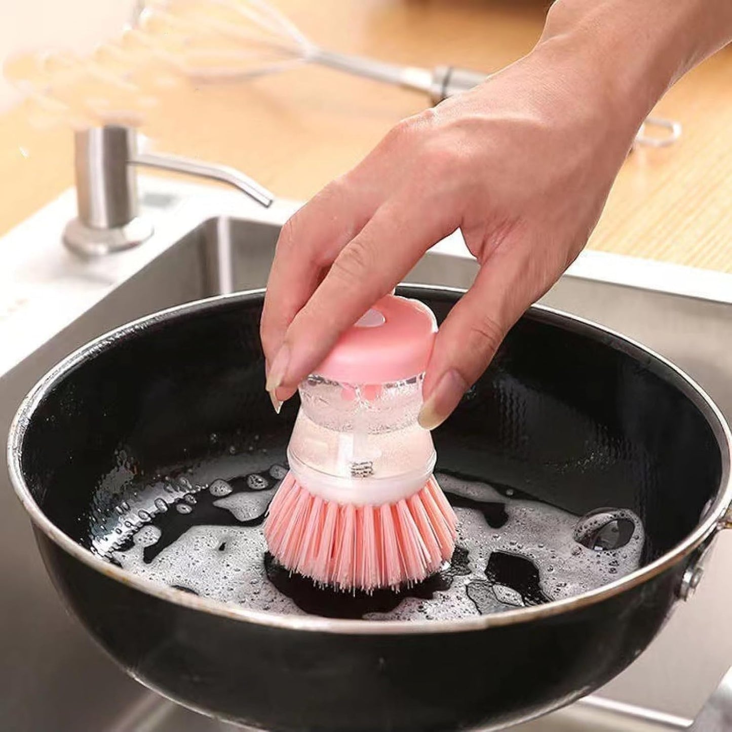 Mini Kitchen Liquid Dish Cleaning Brush | Scrubber Tool, Oil-resistant, Scrubbing Sponge Remove Stains (random Color)