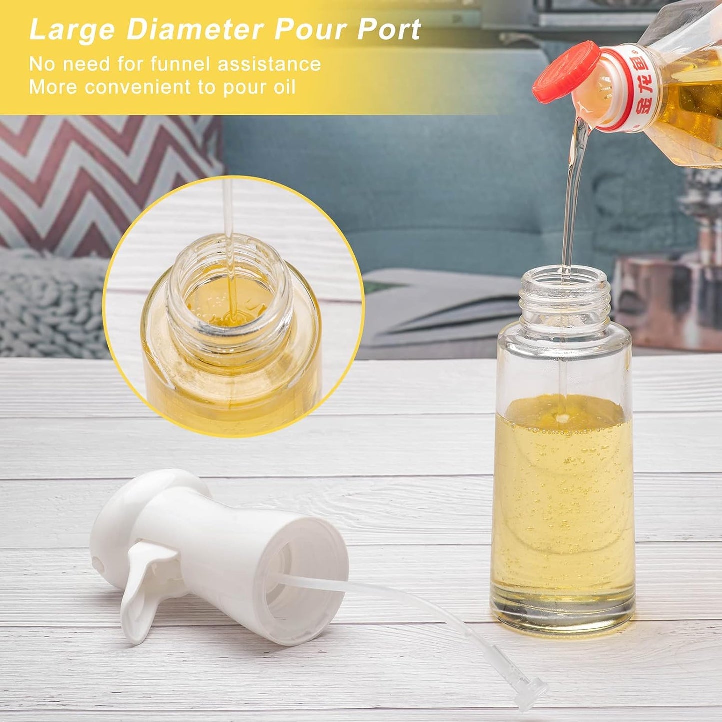 Oil Spray Bottle Continuous Spray with Portion Control, Suitable for Multiple Scenarios. Highly Trusted by Chefs