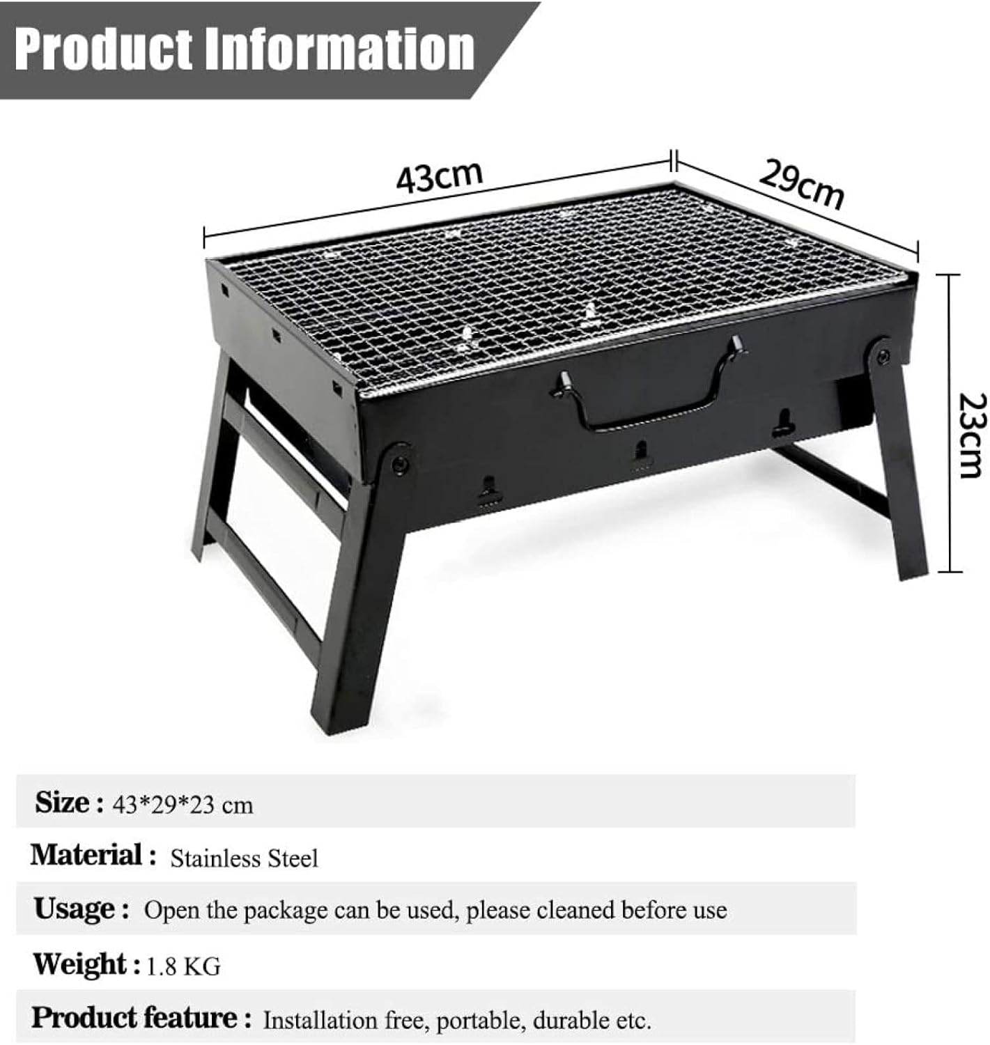 Portable & Foldable BBQ Grill Space Saver