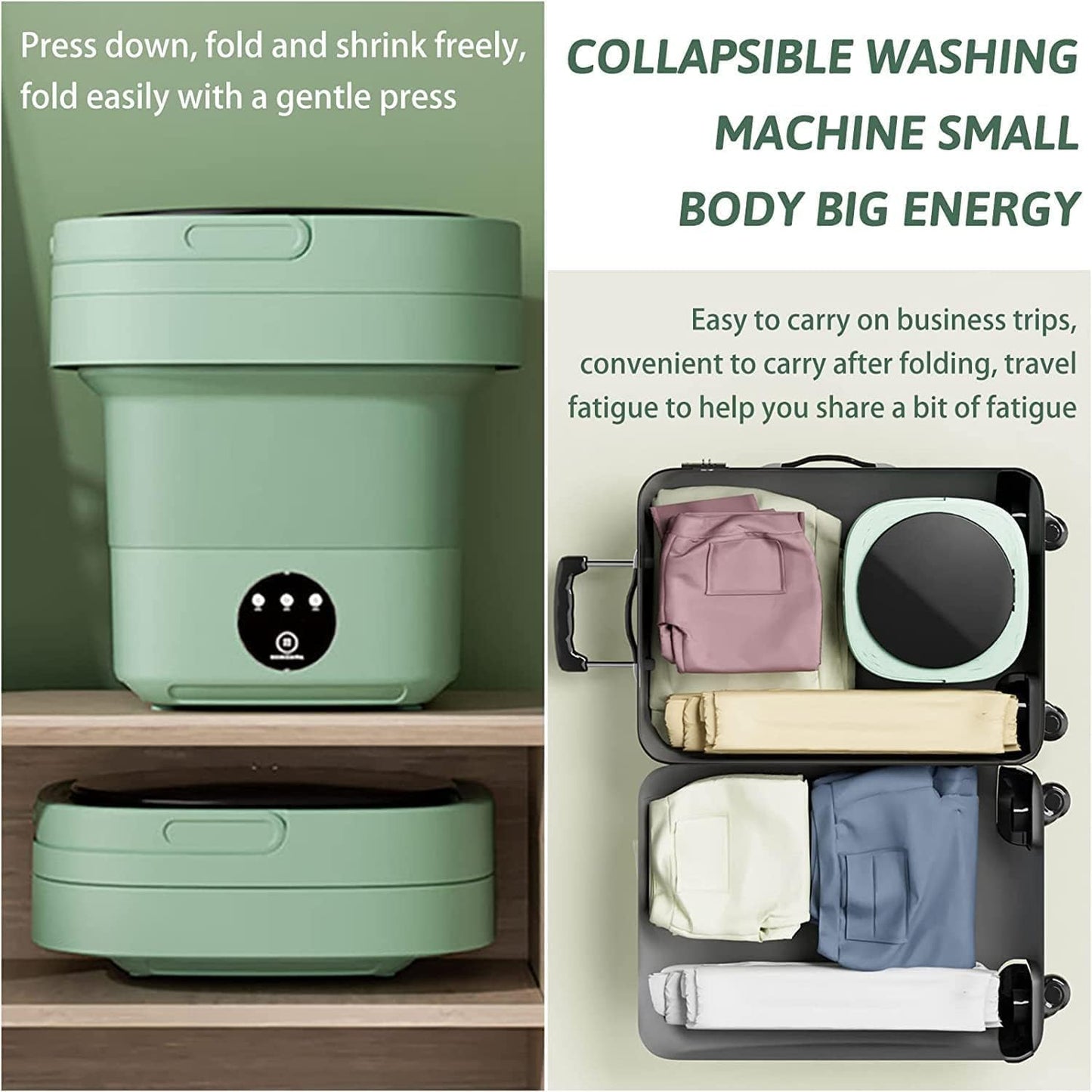 Foldable Electric Mini Washing Machine With Dryer Option