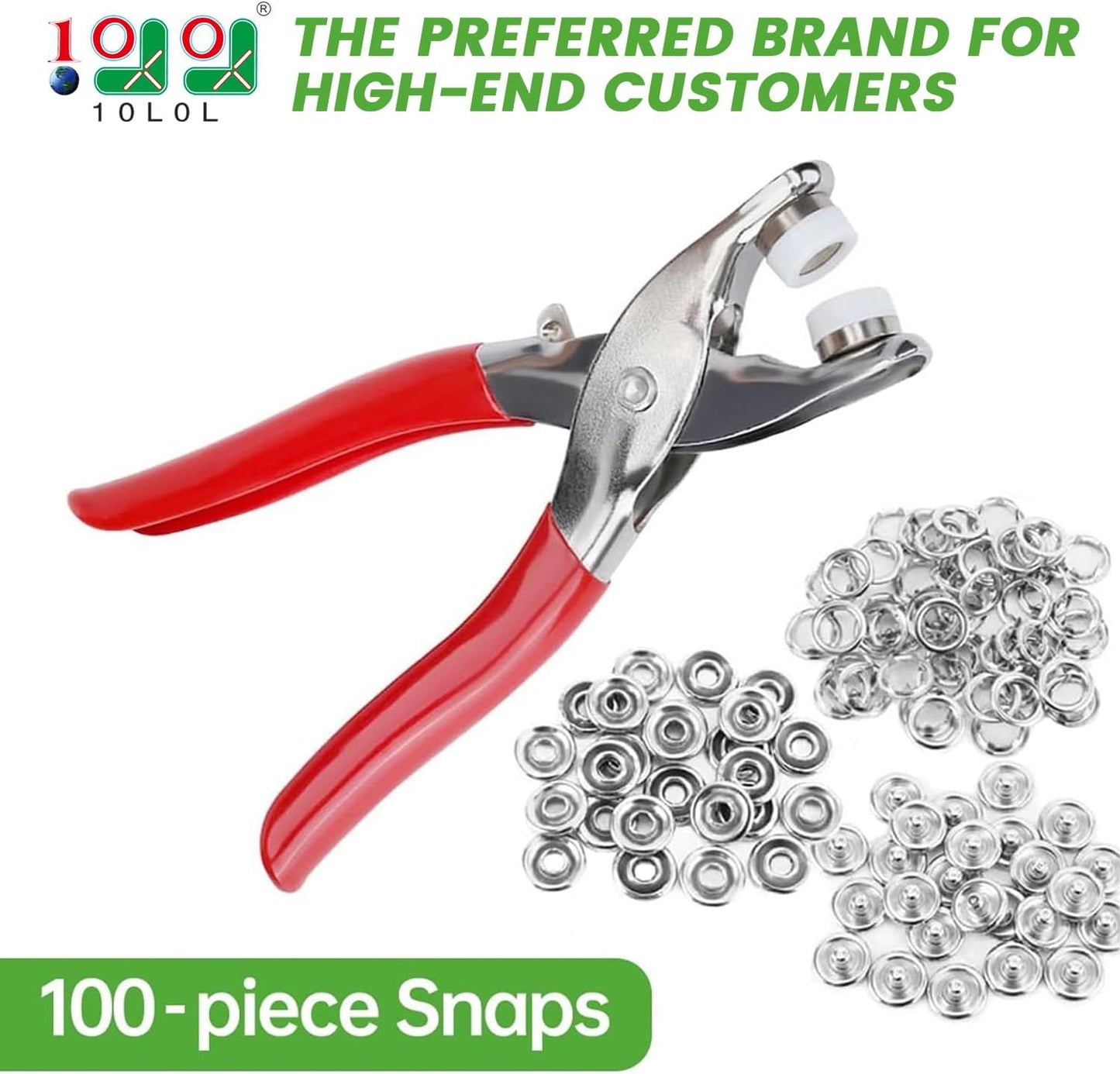 Metal Snap Buttons with Fastener Pliers Press Tool Kit