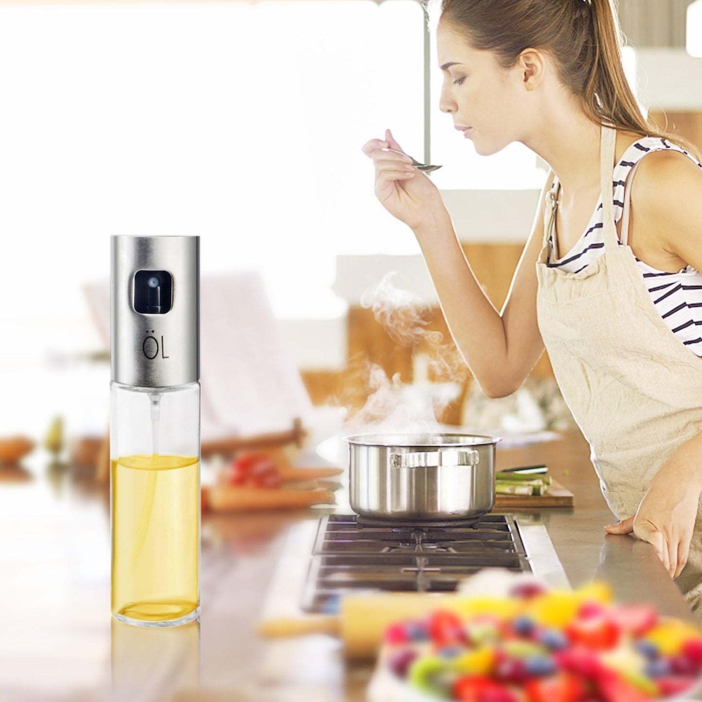 Oil Sprayer Transparent Glass Spray Bottle