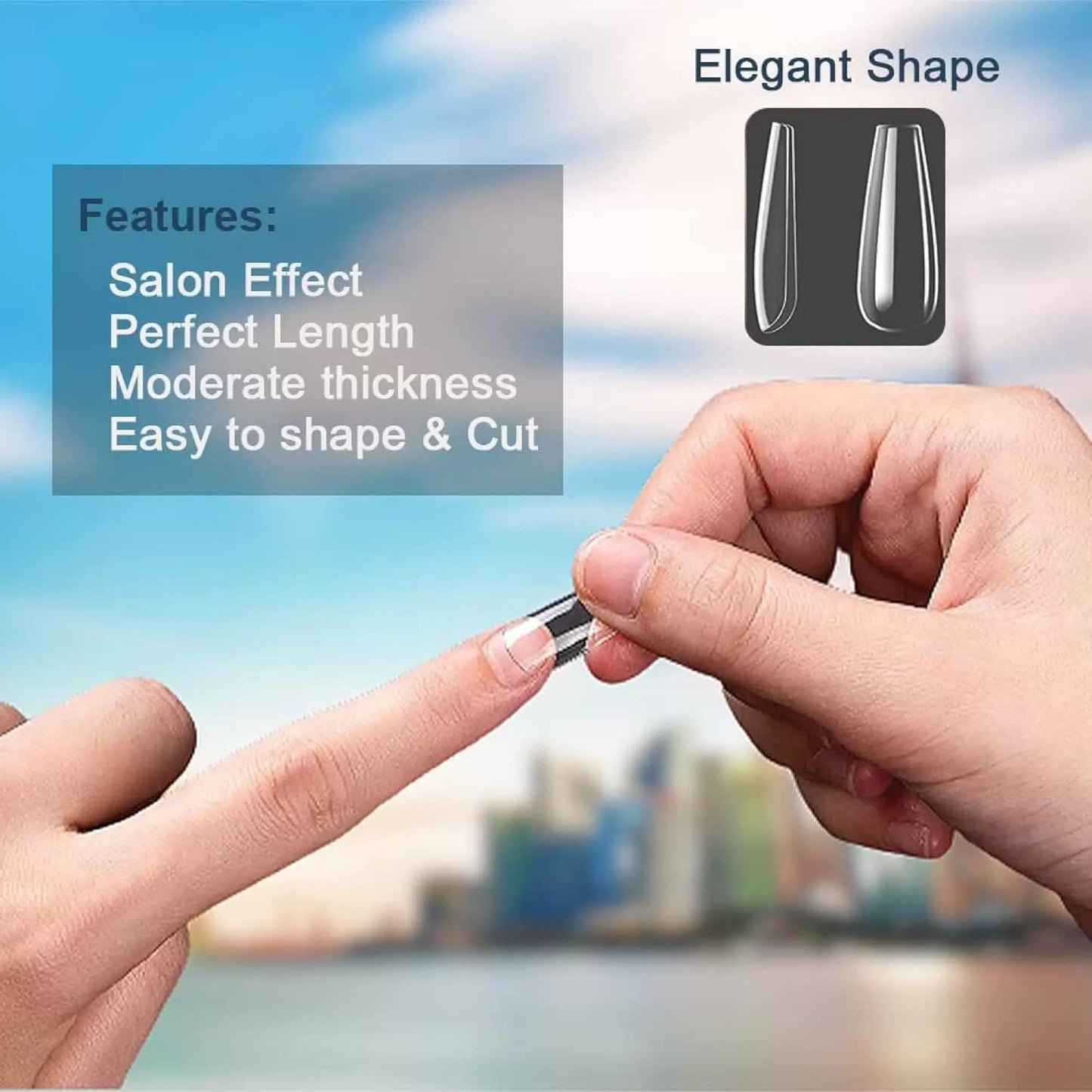 Artificial Reusable Nails Set With One 3gm Nail Glue, Perfect For Nails Extension -100 Nails & One Nail Glue(3gm) FREE
