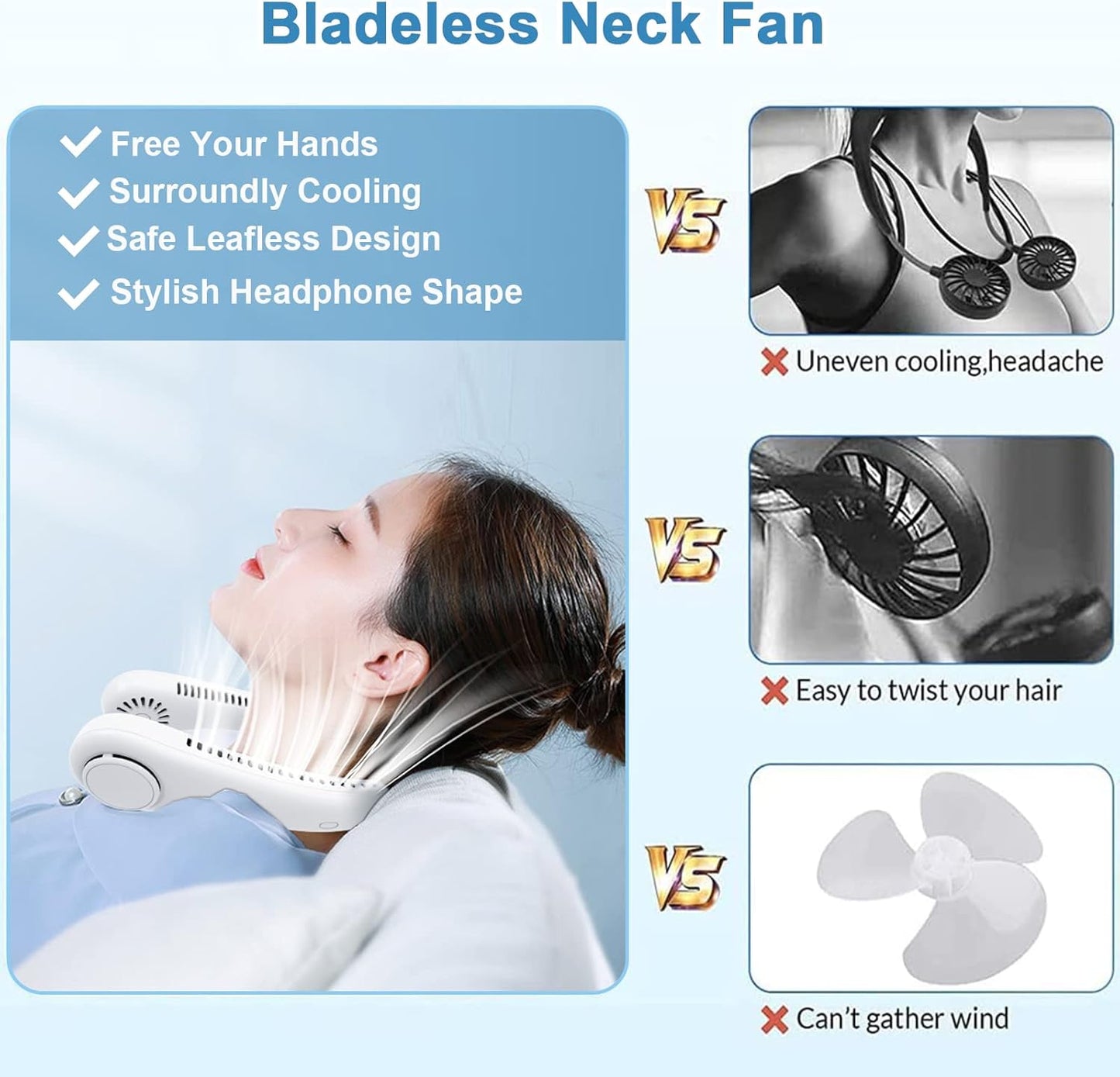 PORTABLE HANGING NECK FAN | USB RECHARGEABLE