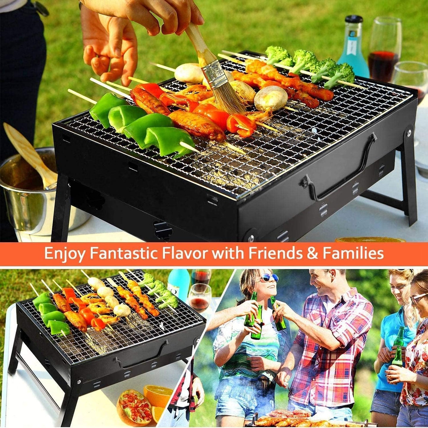 Portable & Foldable BBQ Grill Space Saver