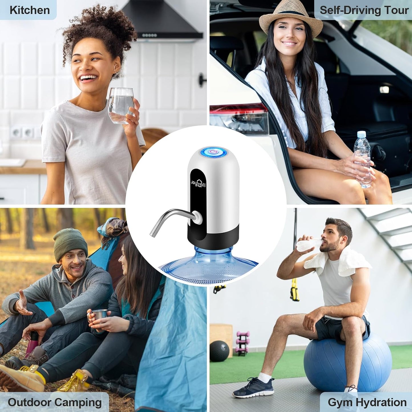 5 Gallon Foldable Water Dispenser, USB Charging Portable Electric Water Bottle Pump with Switch Universal