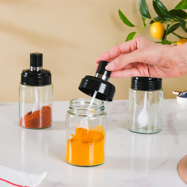 Oil Bottle with Spice Seasoning Jar 5 Set Oil Bottle 500ml Spice Jar 250ml