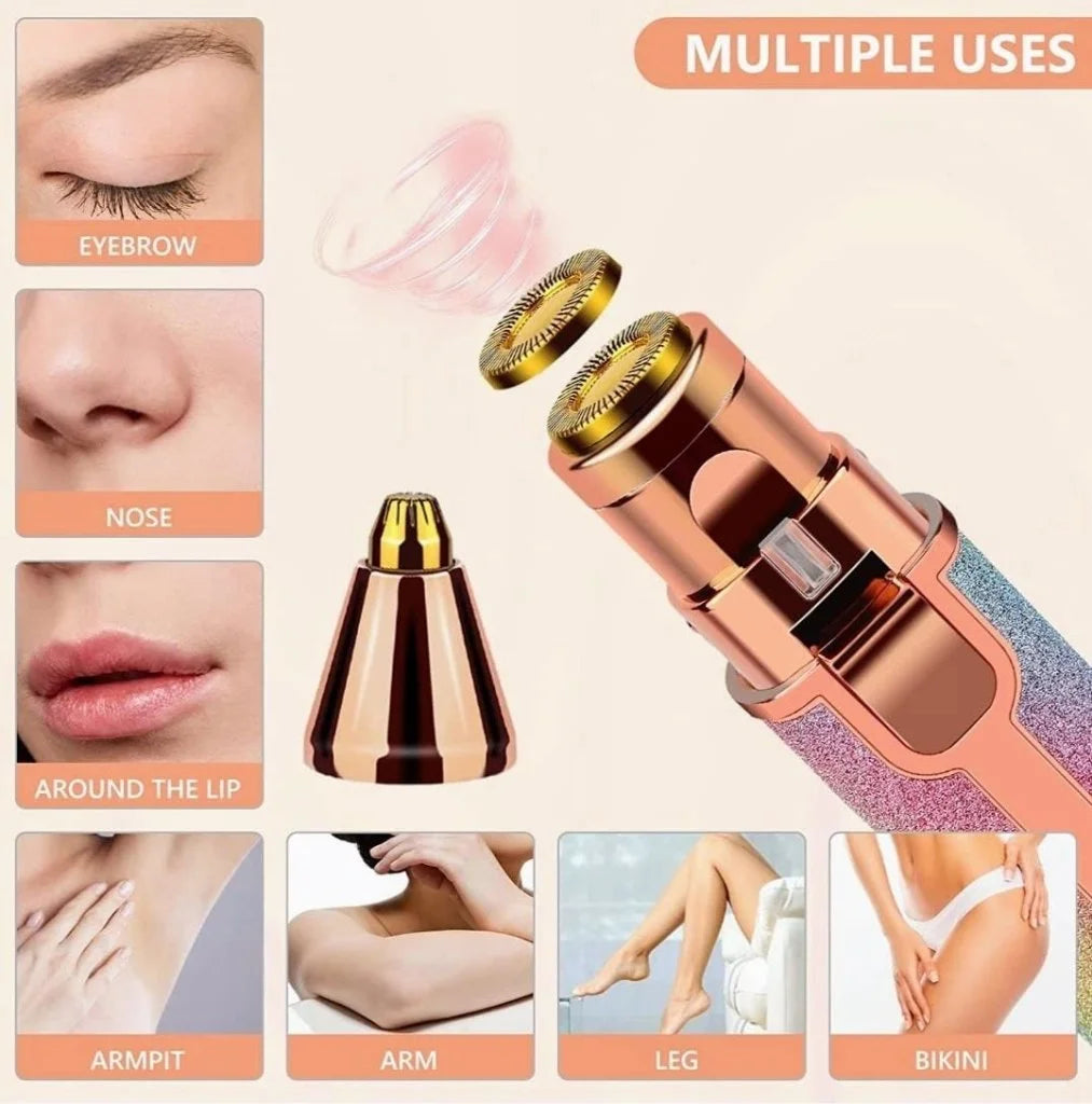 Facial Beauty - 2 In 1 Rechargeable Electric Eyebrow Trimmer +Body Facial Hair Removal