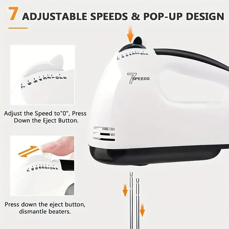 7-Speed Handheld Electric Mixer