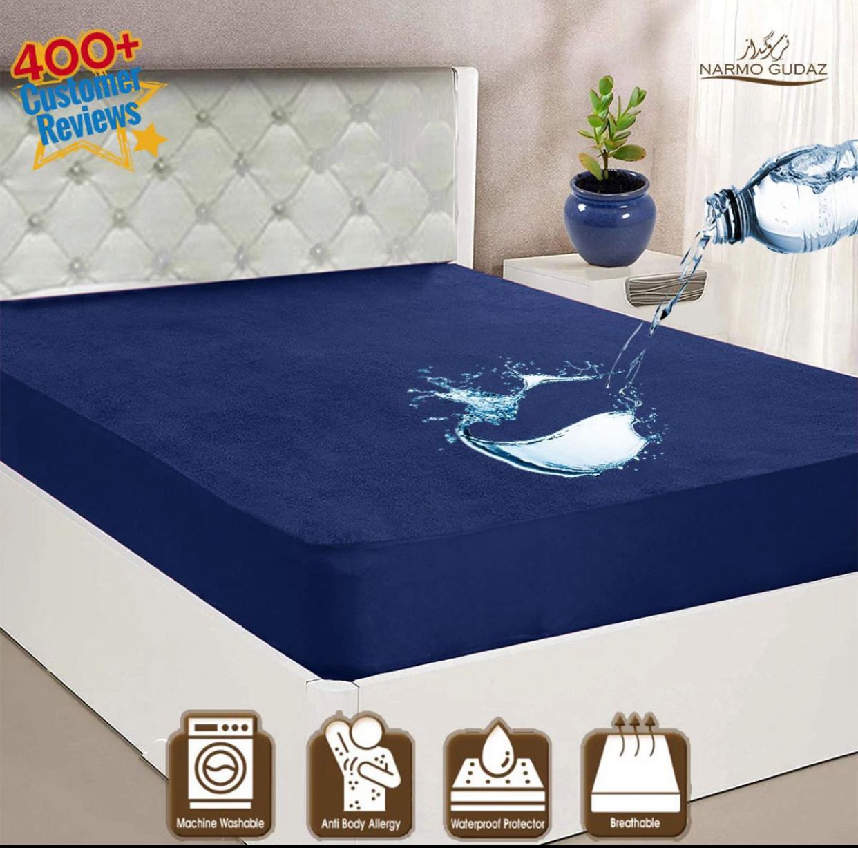 Waterproof Mattress Cover  size 88 x72 rate 520