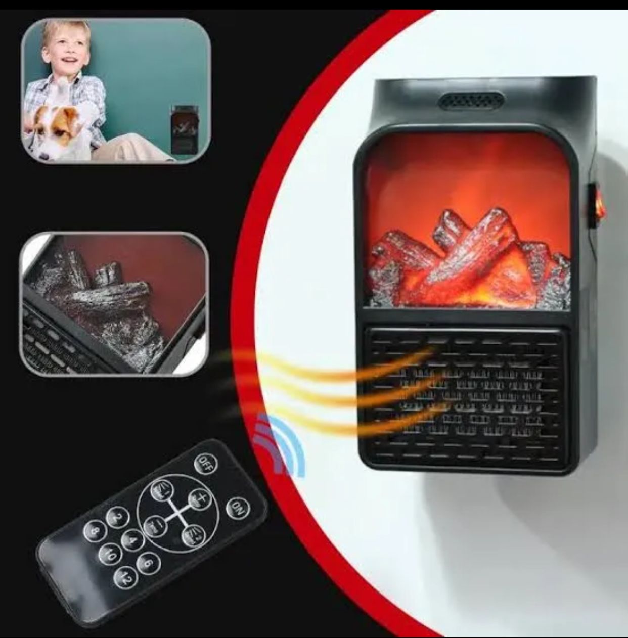 Flame Heater Mini Portable Electric Fireplace Warmer