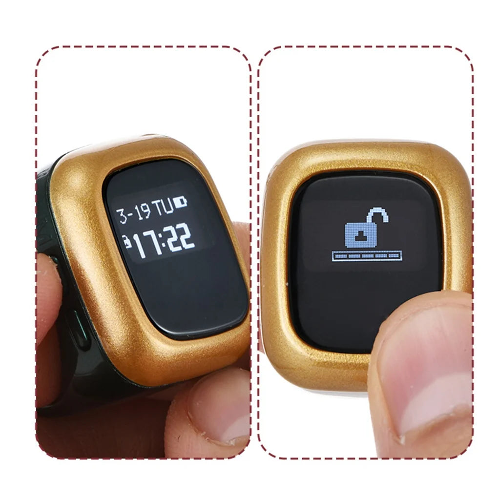 Multifunction Men Ring OLED Screen Digital Rechargable Battery Hand Tally Counter With Date Time Vibrate Remind Prayer Zikr Ring Al Fatiha